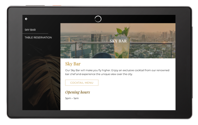 Luxury Template Sky Bar Booking