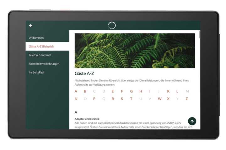 SuitePads Digitale Gästemappe A-Z