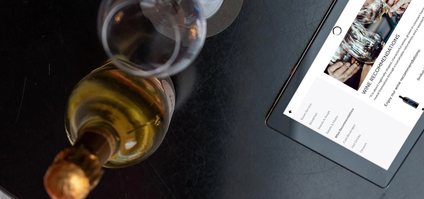 Wine recommendations on the SuitePad In-Room Tablet