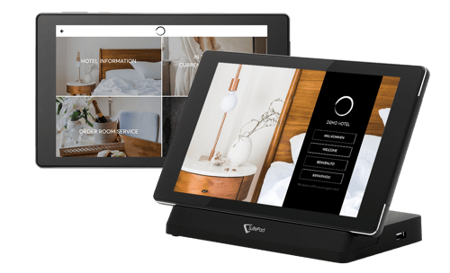 Mockup eines SuitePad In-Room Tablets