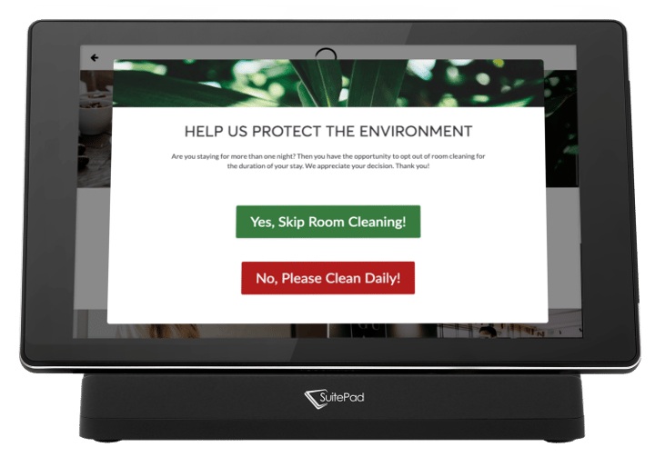 Green Option Pop-Up on SuitePad
