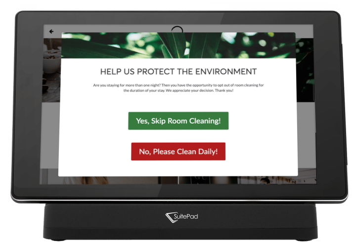 Green Option Pop-Up on SuitePad
