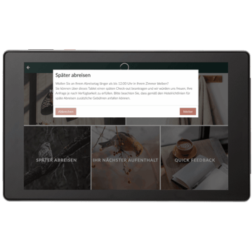Die Push-Benachrichtigungsfunktion von SuitePad für Zimmer-Tablets auf einem Gerätemodell