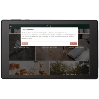 SuitePad in-room tablet push notification feature on a device mock up