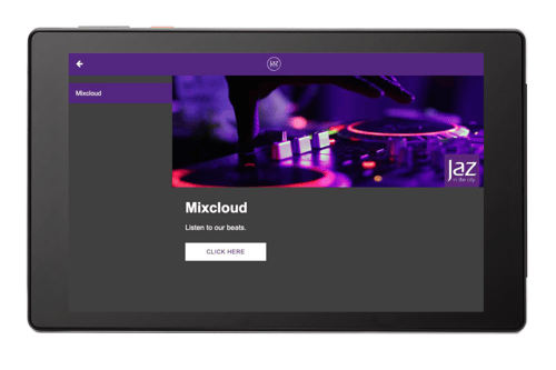 A screenshot of Jaz in the city tablet installation