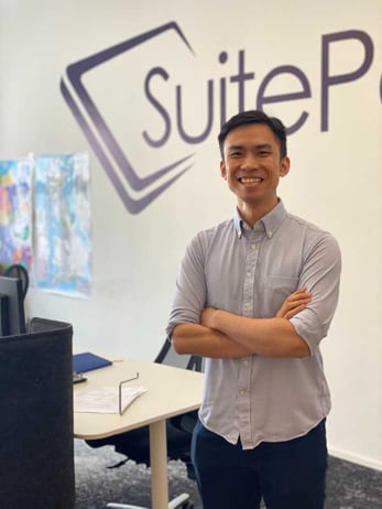 Alex Fong, SuitePad's new VP of Engineering smiling in the SuitePad office