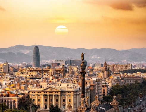 Barcelona skyline on a warm day