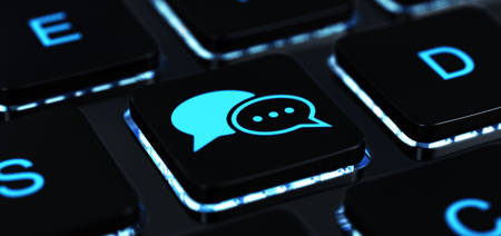 Keyboard with communication icon