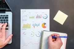 Person working out sums using big data