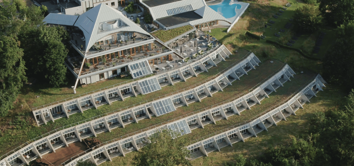 Wellness resort hotel Thermae 200 drone view fro top property image