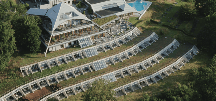Wellness resort hotel Thermae 200 drone view fro top property image