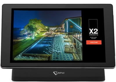 Welcome screen for X2 River Kwai Resort on a SuitePad device