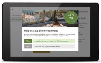 Green Option page displayed on SuitePad device