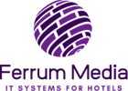 Logo Ferrum Media IT Systems for hotels. Ferrum Media is a company specializing in the television, internet and IP installations for hotels.