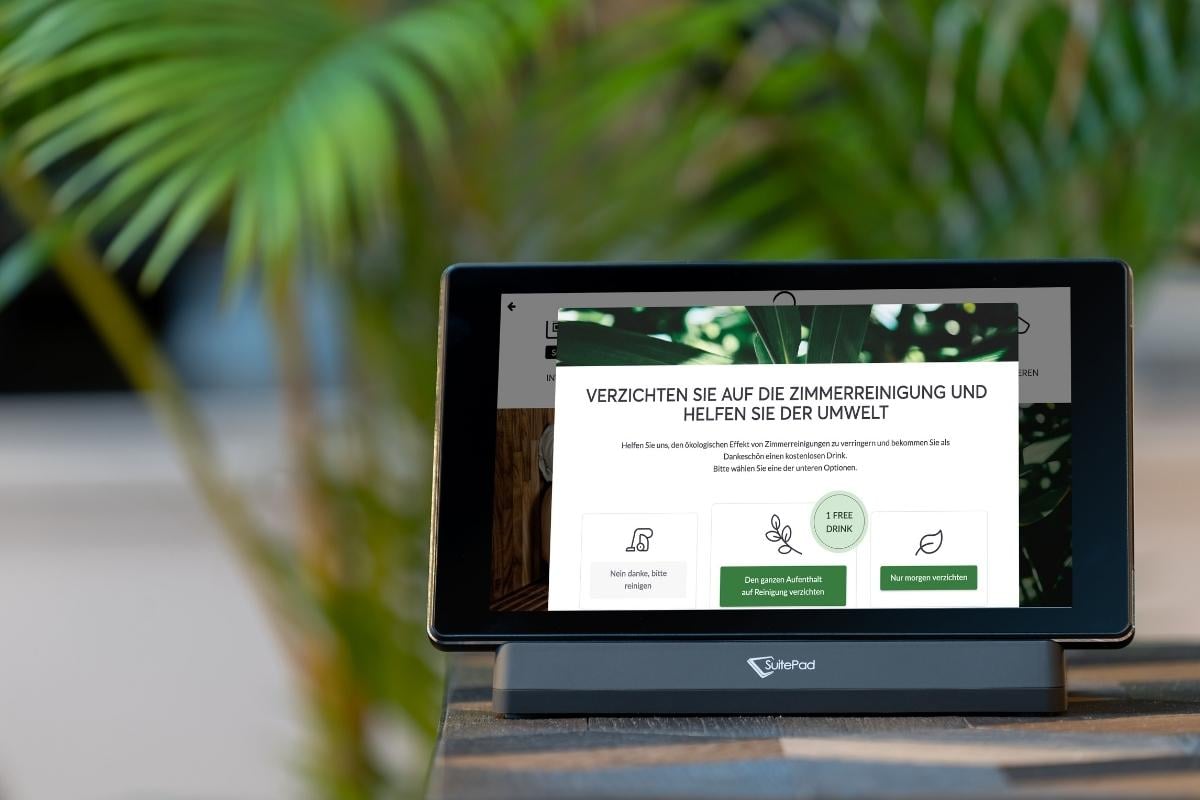 SuitePad mit Green Option Pop-Up
