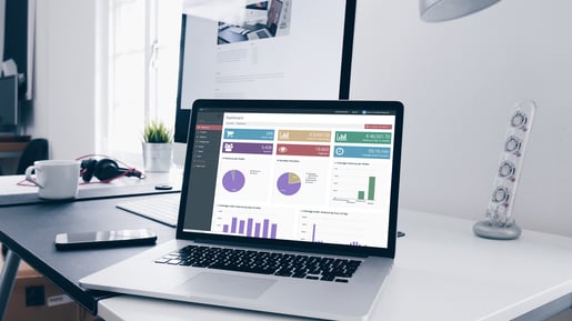 SuitePad's Backend displayed on a laptop screen