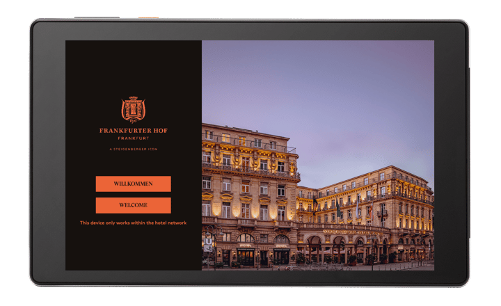 SuitePad splash screen at Steigenberger Icon Frankfurter Hof