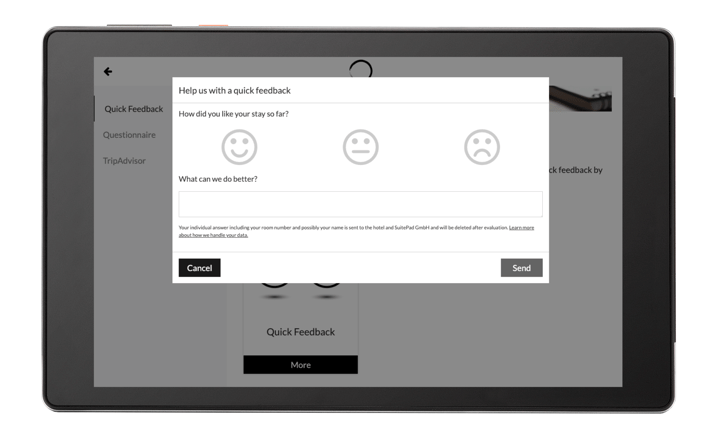 SuitePad Quick Feedback Mockup