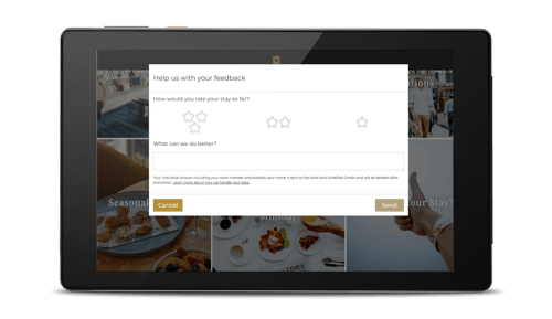 Feedbackabfrage auf einem SuitePad Tablet