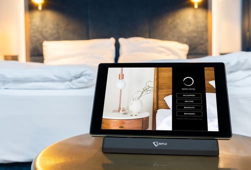 SuitePad tablet in the hotel room