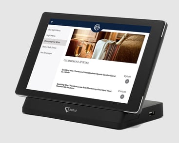 Wine Menu on a SuitePad tablet