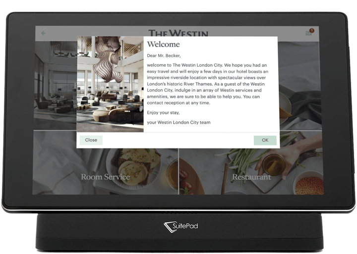 Tablet_front_docked-TheWestinLondon-Push