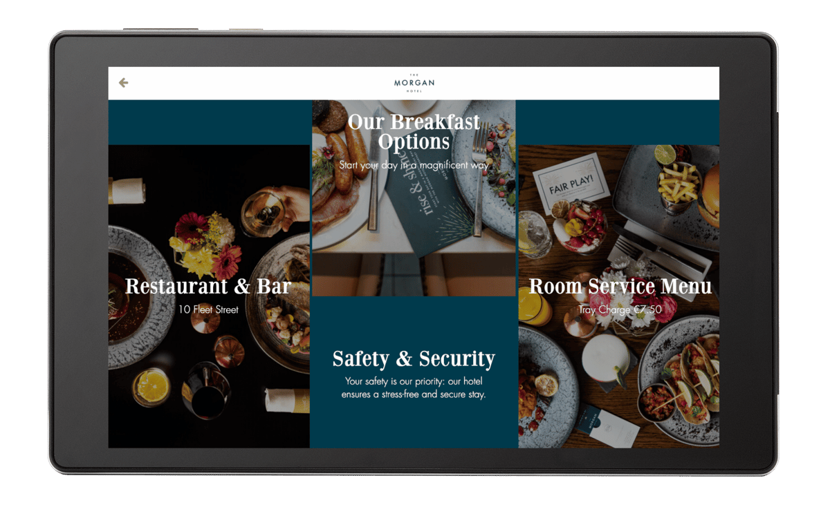 The Morgan In-Room-Tablet Kachelansicht nach dem Redesign