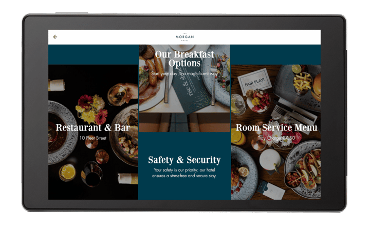 The Morgan Tile view on a SuitePad Tablet Mock up