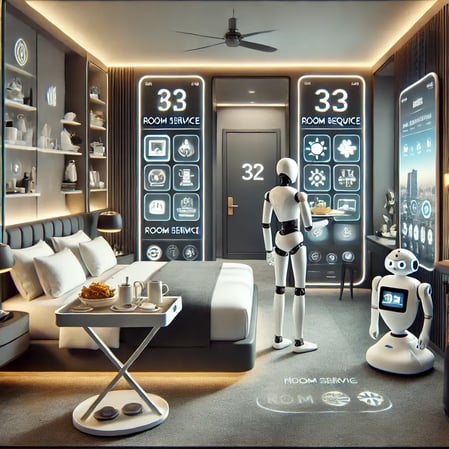 automated hotel room AI generated image