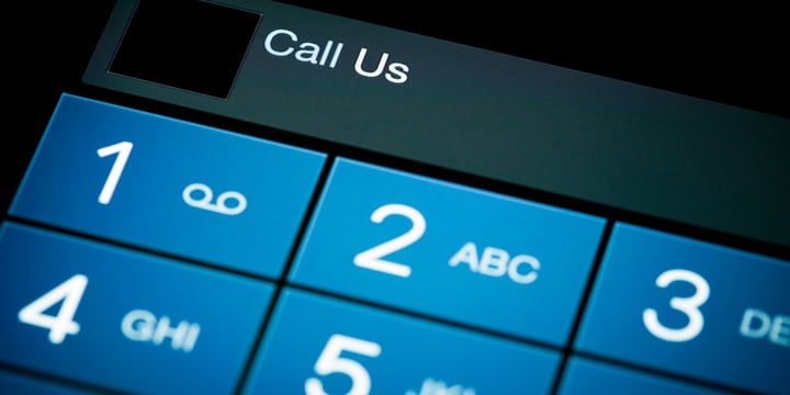 phone number dials on a screen in black and blue