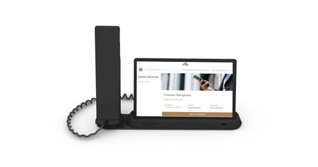 SuitePad Phone Dock with handset and guest tablet
