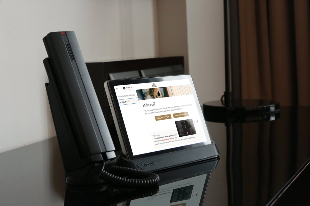 SuitePad Phone Dock showing the Make a call screen
