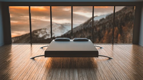 Hotel Zimmer mit Blick in die Berge