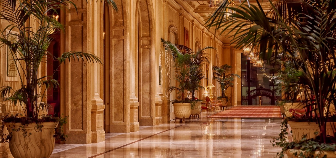 Entrance hall of luxury hotel