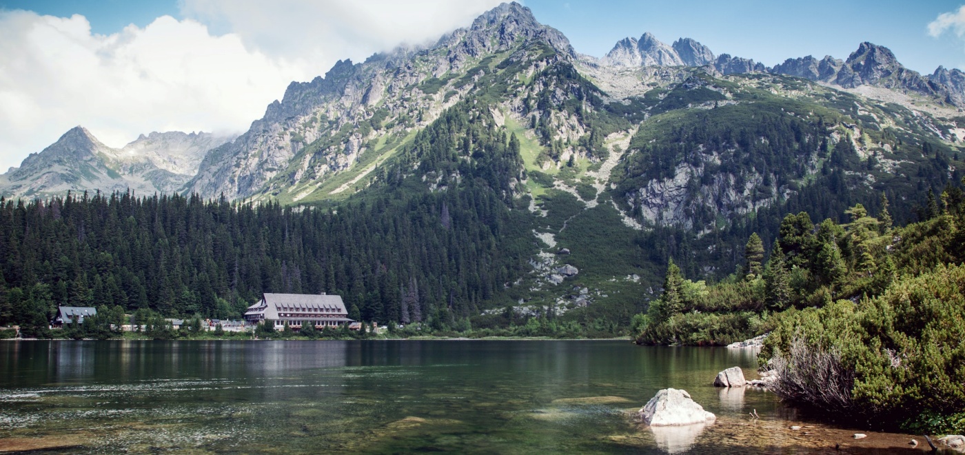 A lake in a mountain landscape