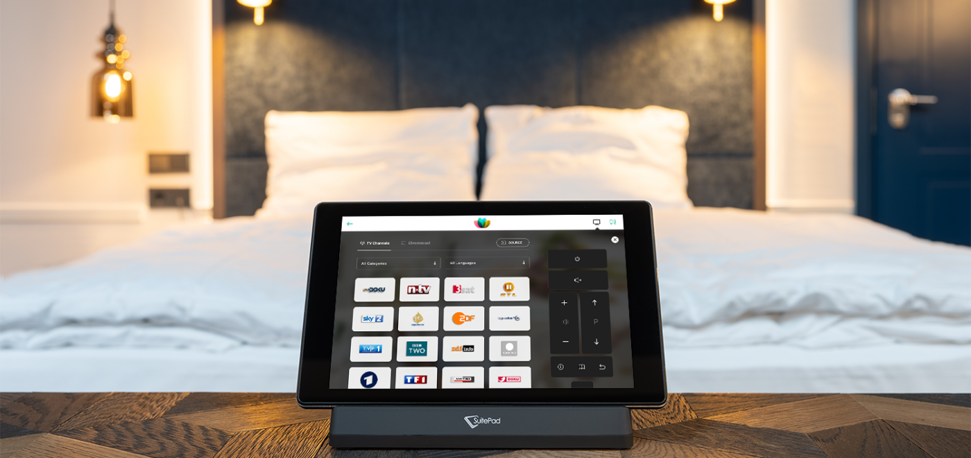 SuitePad TV Control displayed on a SuitePad device