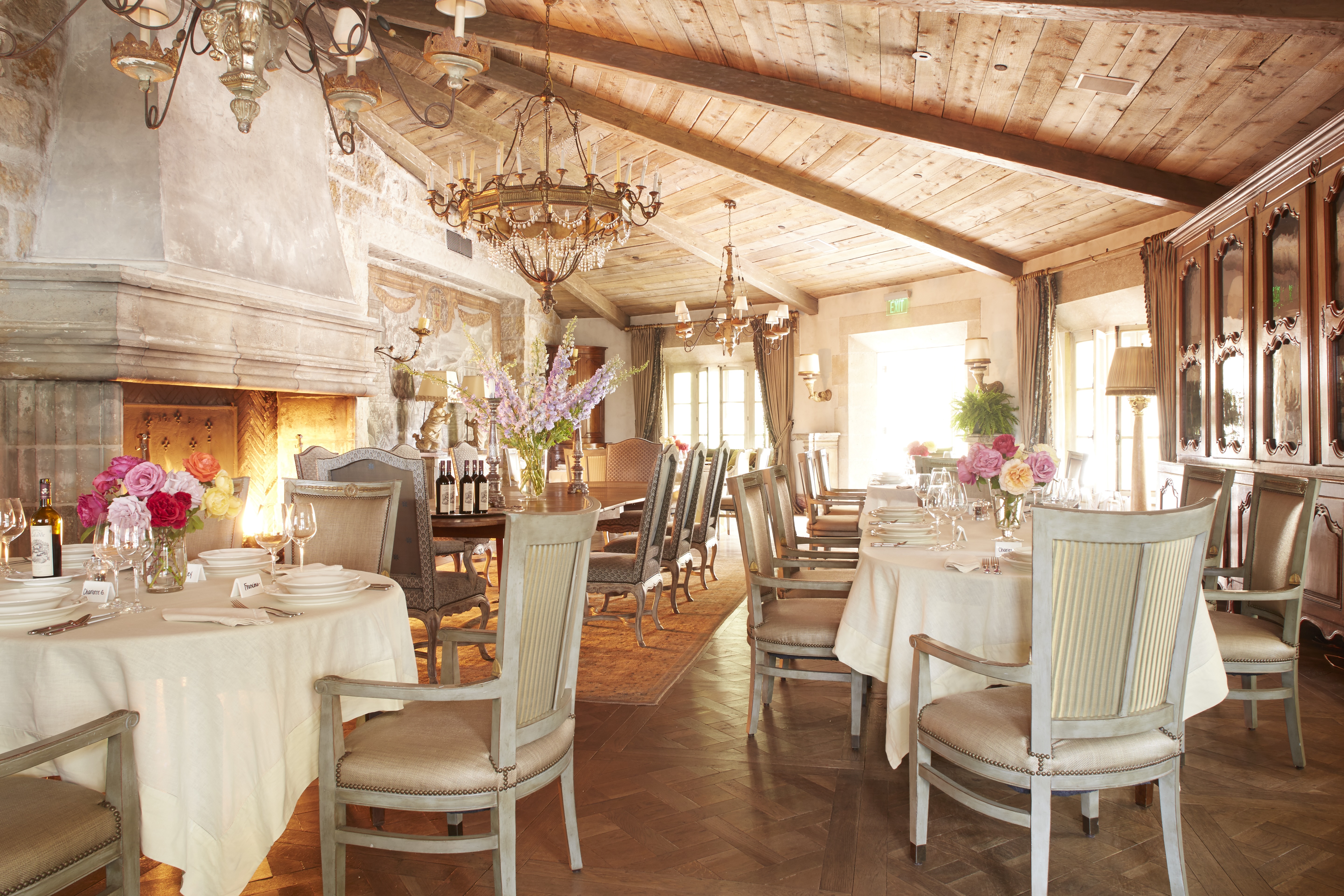 Fine dining table setting at Cal-a-Vie Health Spa wellness retreat