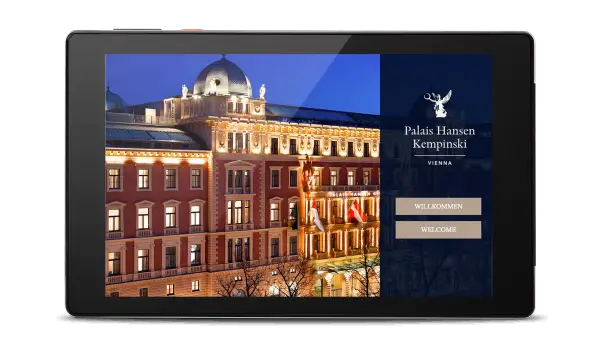 Palais Hansen Willkomen Bildschirm