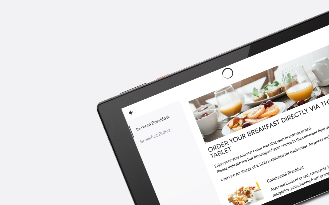 SuitePad & COVID-19: order breakfast via the tablet