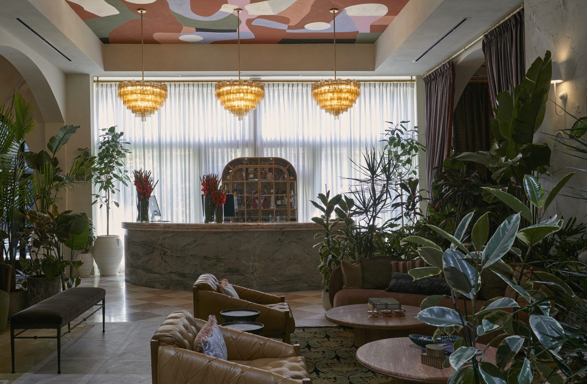 Lobby of Granger Hotel in the Gaslamp Quarter, San Diego, a member of Design Hotels