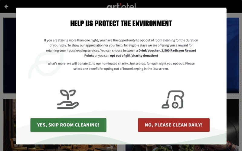 Green Option - Skip room cleaning